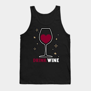 Drink Wine Heart Wine Lover Tank Top